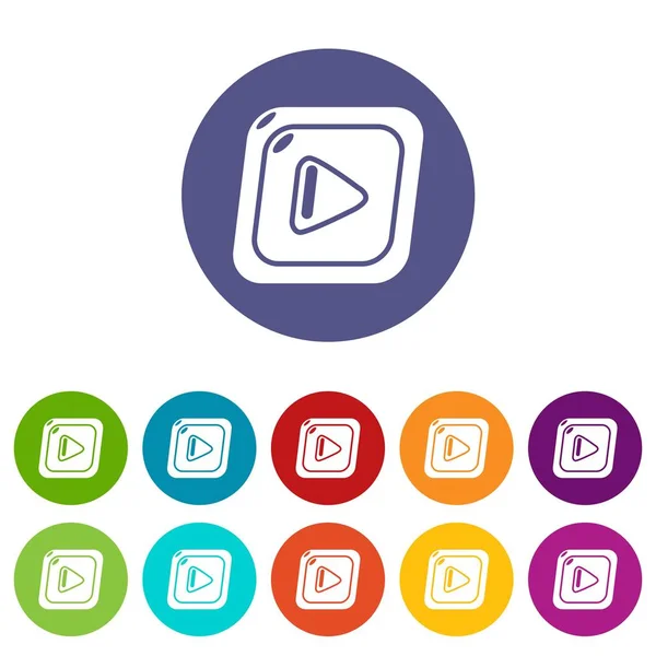 Le icone video impostano il colore vettoriale — Vettoriale Stock