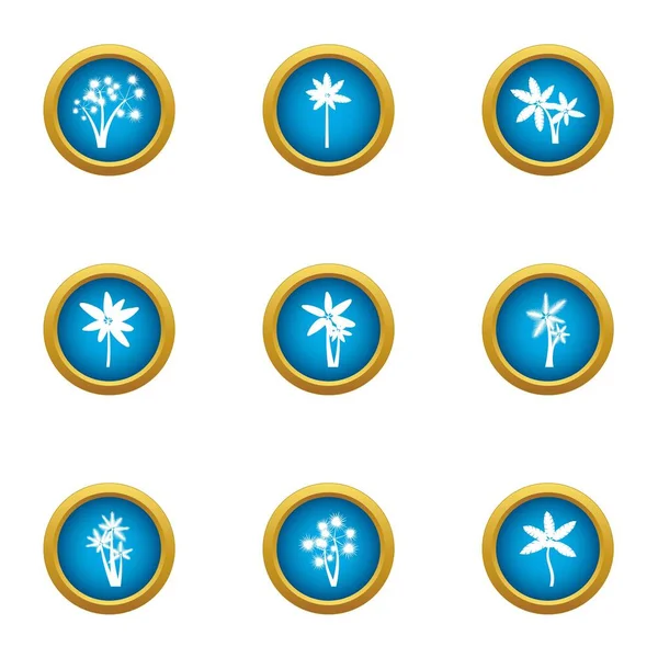 Conjunto de ícones de florescência, estilo plano — Vetor de Stock
