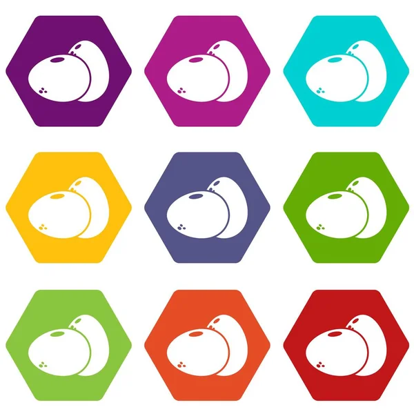 Conjunto de iconos de huevos 9 vector — Vector de stock