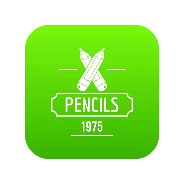 Icona a matita vettore verde — Vettoriale Stock