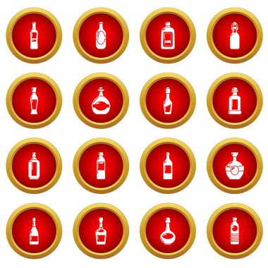 Şişe Icons set, basit tarzı