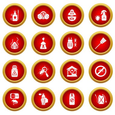 Haşere kontrol araçları Icons set, basit tarzı
