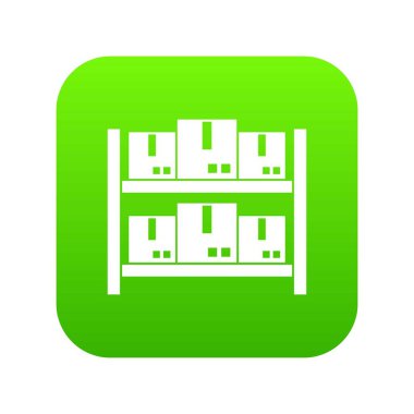 Malların ambar simgesi dijital yeşil depolama