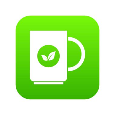 Fincan çay simgesi dijital yeşil