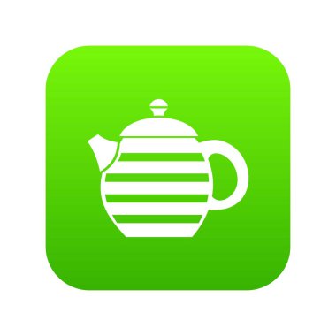 Çizgili çaydanlık simgesi dijital yeşil