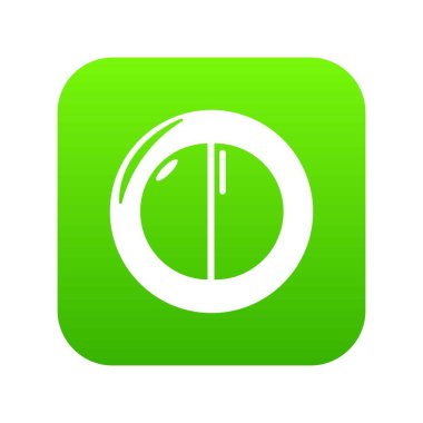 Yüz pudrası kadın simge yeşil vektör