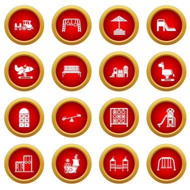 Bahçesi ekipman Icons set, basit tarzı