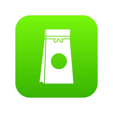 Kağıt çanta simgesi dijital yeşille Paketli çay