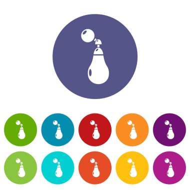 Parfüm şişesi paris simgeler vektör renk ayarla