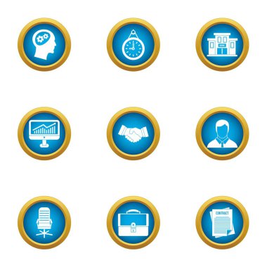 İş şarj simgeler ayarla, stil düz