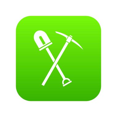 Kürek ve kazma simgesi dijital yeşil