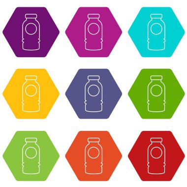 9 vektör Kozmetik şişe Icons set