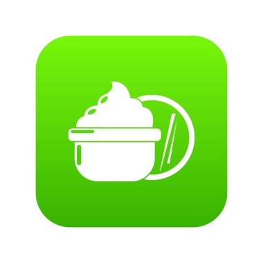 Yüz kremi simge yeşil vektör