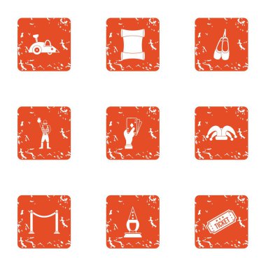 Seyahat bilet simgeler kümesi, grunge tarzı