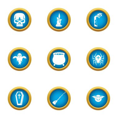 Öldürücü Icons set, düz stil