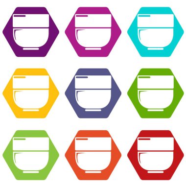 9 vektör kase Icons set