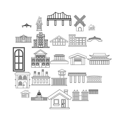 Yaratık Icons set, anahat stili