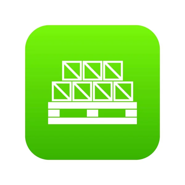 Vakken goederen pictogram digitale groen — Stockvector