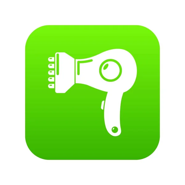 Secador de pelo icono verde vector — Archivo Imágenes Vectoriales