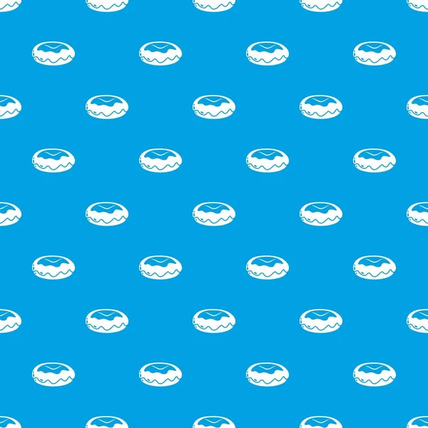 ドーナツ パターン ベクトルのシームレスな青 — ストックベクタ