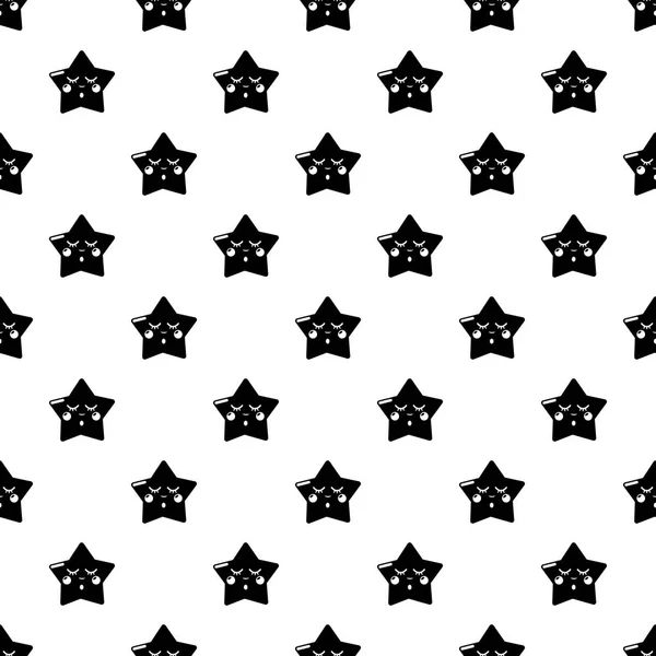 Vecteur de motif étoile endormie sans couture — Image vectorielle