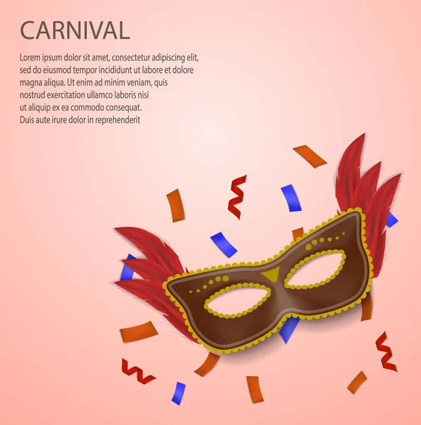 Carnaval conceito fundo, estilo realista —  Vetores de Stock