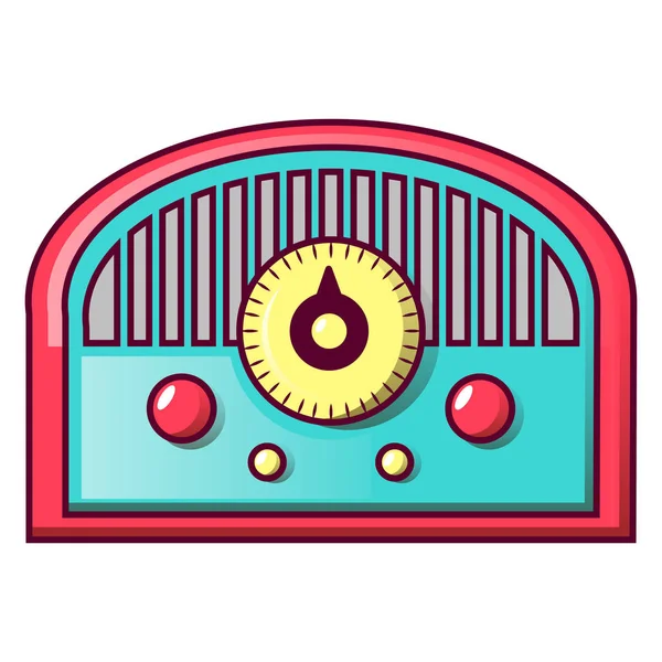 Ретро старий значок радіо, мультиплікаційний стиль — стоковий вектор