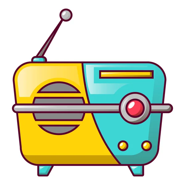 Small portable radio icon, cartoon style — Stock Vector