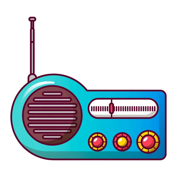 Portable radio icon, cartoon style — Stock Vector