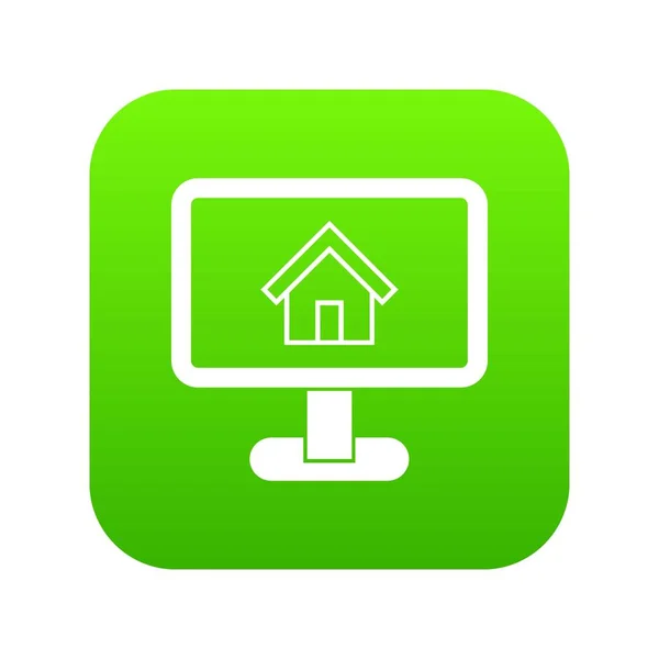 Layout des Hauses Symbol digital grün — Stockvektor