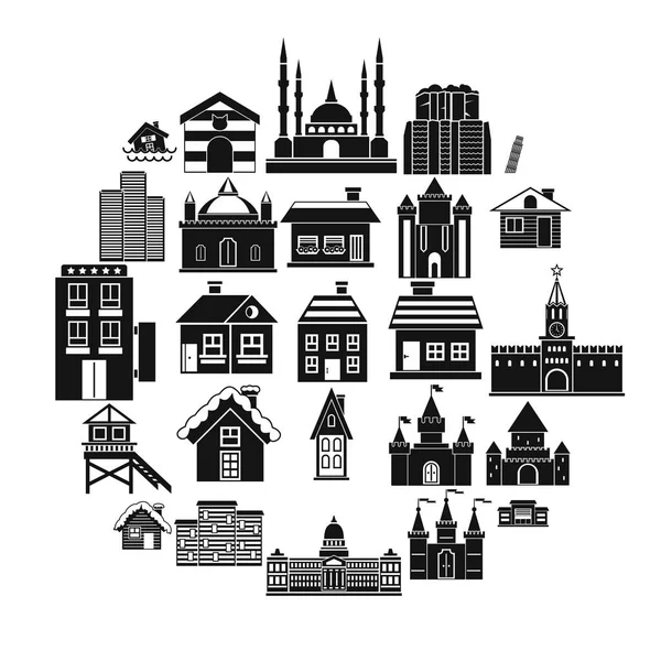Conjunto de ícones de construção, estilo simples — Vetor de Stock