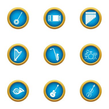 Filarmoni Icons set, düz stil