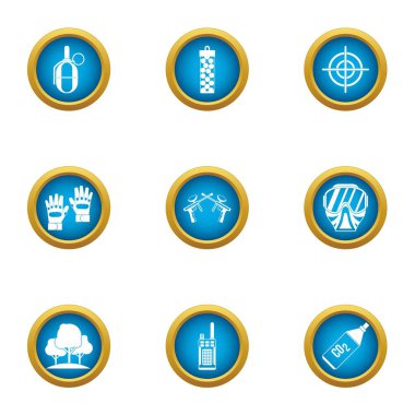 Bir savaşçı simgeler kümesi, düz stil eğitim