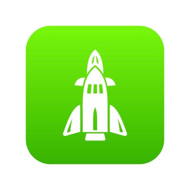 Roket yeşil simge vektör