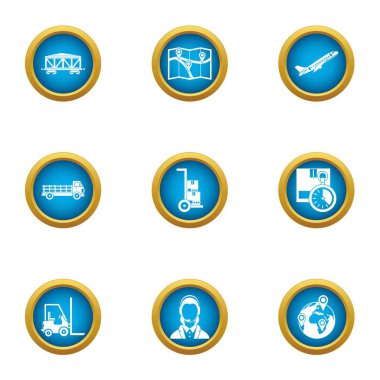 Ücret Icons set, düz stil