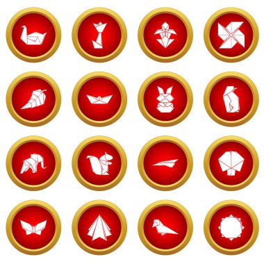 Origami Icons set, basit tarzı