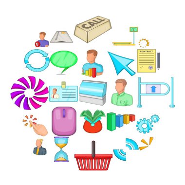 Maaş Icons set, karikatür tarzı hesaplanması