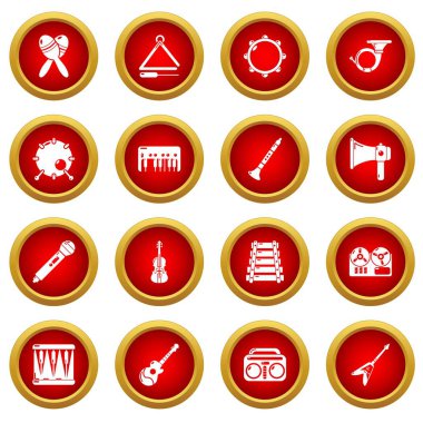Müzik aletleri Icons set, basit tarzı