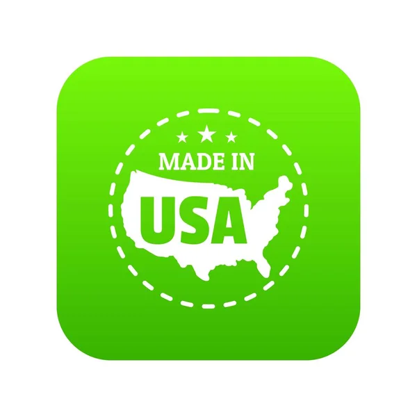 Made in USA country icon green vector — Stock Vector