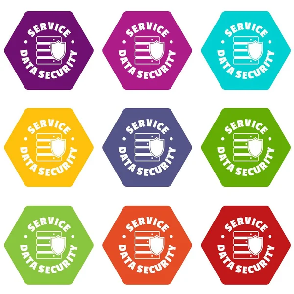 9 vektör hizmet veri güvenlik Icons set