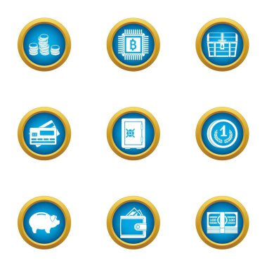 Yatırımlar teknik Icons set, stil düz