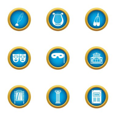 Bir bahane Icons set, düz stil