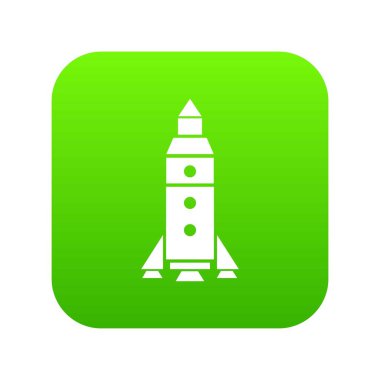 Roket keşif yeşil simge vektör