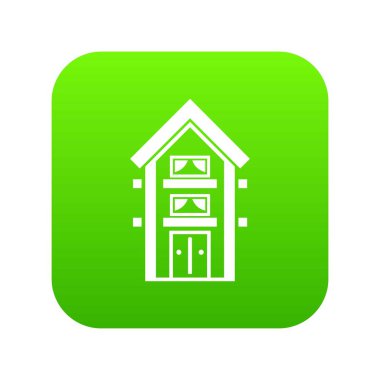 İki katlı evin balkon simgesi dijital yeşil ile