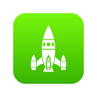 Roket gemisi yeşil simge vektör