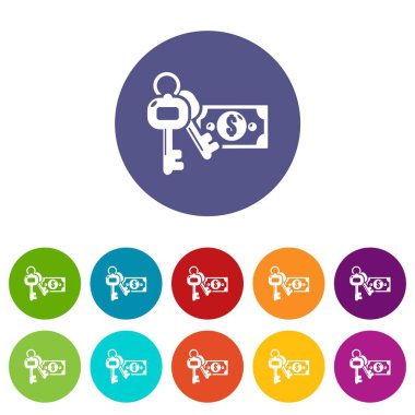 Güvenli para simgeler vektör renk ayarla