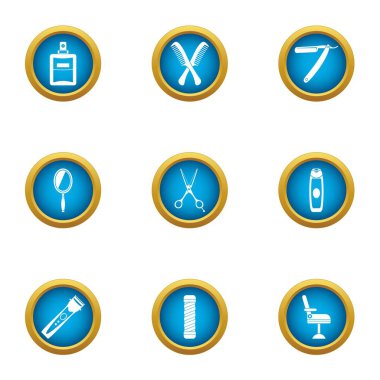 Mow Icons set, düz stil