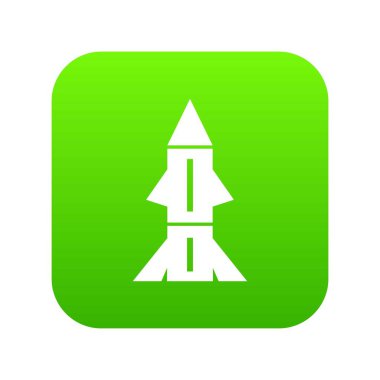 Roket teknoloji yeşil simge vektör