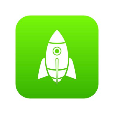 Roket yeşil simge tasarlamak vektör