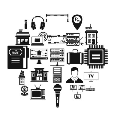 Kaydedici Icons set, basit tarzı